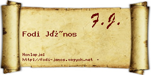Fodi János névjegykártya